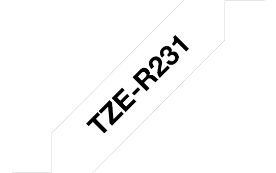 TZe-R231 stoffen lint, zwart op wit, 12mm x 4m