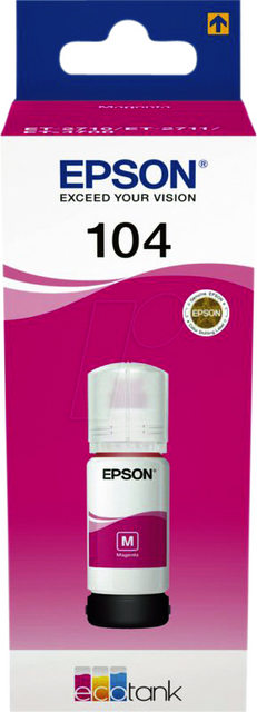 Navulinkt Epson 104 T00P340 rood Navulinkt Epson 104 T00P340 rood