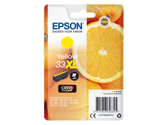 2666558 inkcartridge epson 33xl t3364 geel
