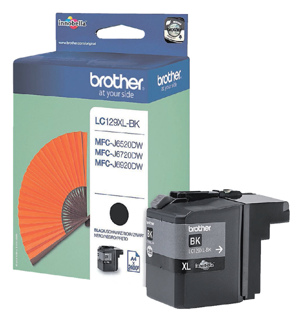 Inktcartridge Brother LC-129XLBK zwart Inktcartridge Brother LC-129XLBK zwart