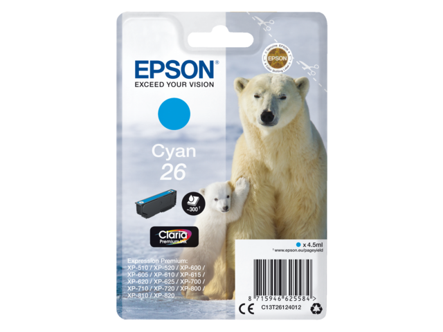2666469 inkcartridge epson 26 t2612 blauw