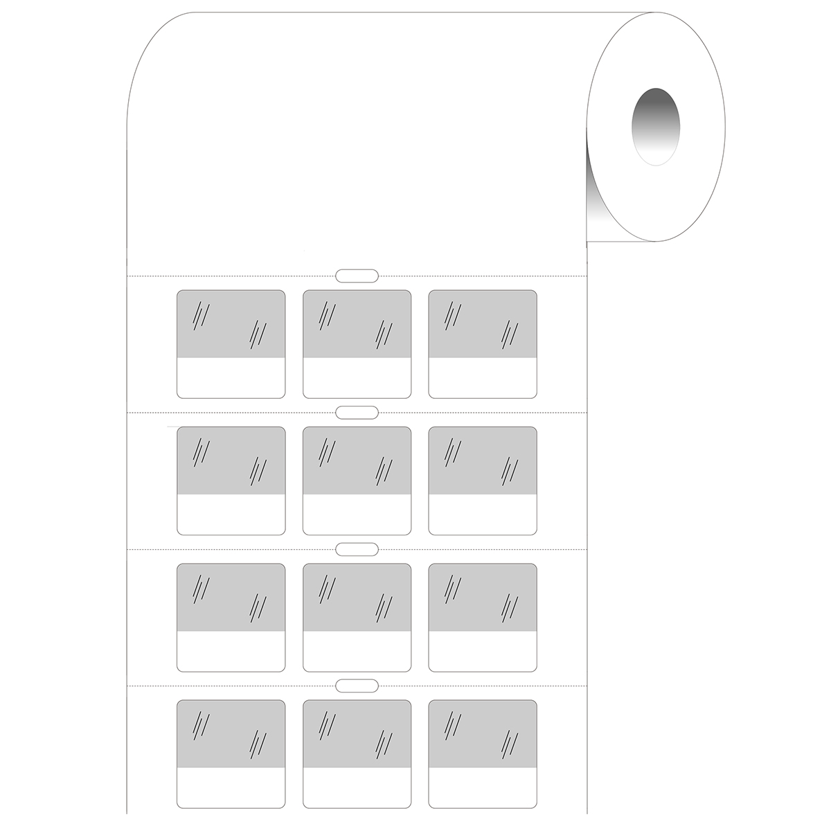 236989_BPT-211-427 Thermische transfert labels, 25,40 mm (B) x 25,40 mm (H), Wit