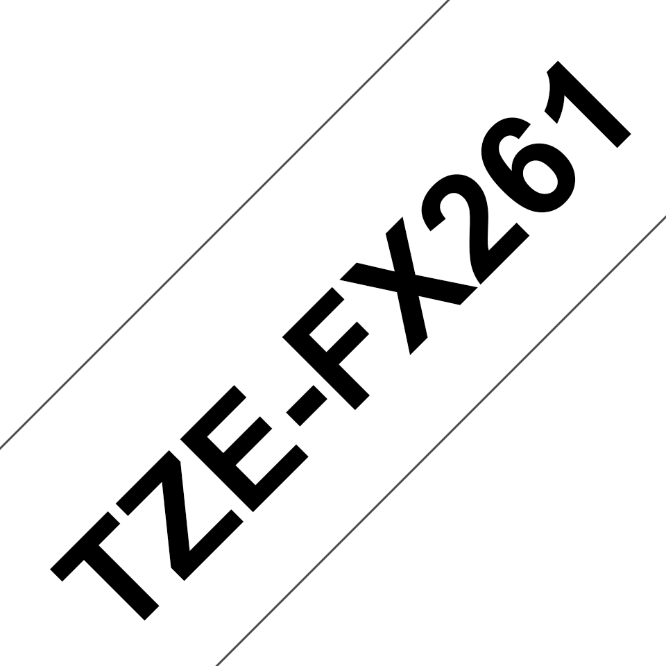 TZe-FX261 36mm zwart op wit - flexibel