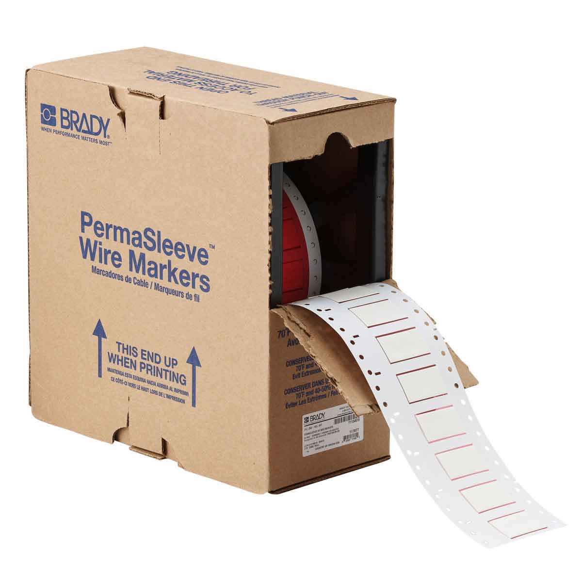 117085-HX-500-150-WT-2 PermaSleeve krimpkousen voor draadmarkering, 19,05 mm (B) x 21,62 mm (H), Wit 117085-HX-500-150-WT-2 PermaSleeve krimpkousen voor draadmarkering, 19,05 mm (B) x 21,62 mm (H), Wit