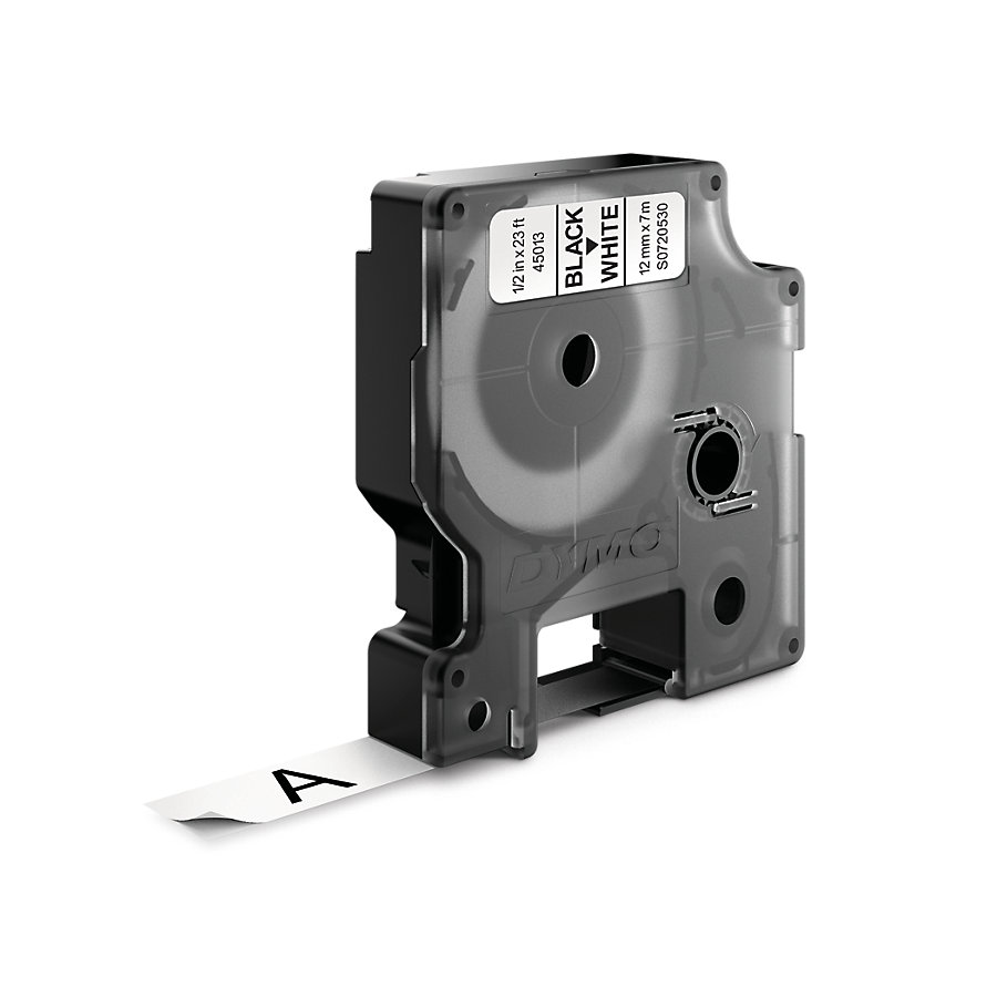 Dymo D1 cassette 24mm wit op zwart Dymo D1 cassette 24mm wit op zwart