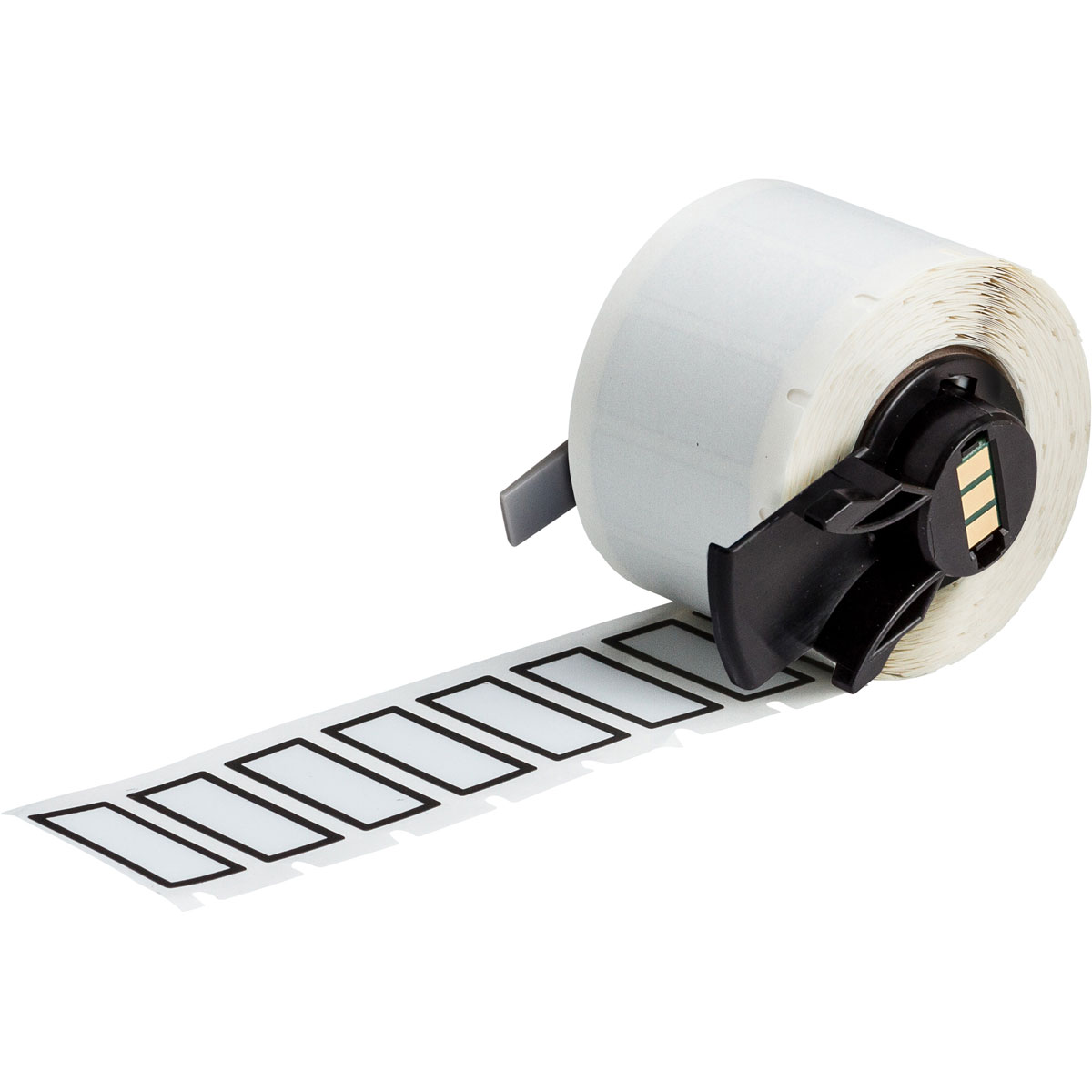 BMP71 BMP61 M611 TLS2200 gemetalliseerde matte polyesterlabels met voorgedrukte zwarte rand