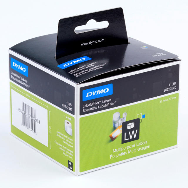 Dymo 11354 32x57mm Verwijderbare multifunctionele etiketten