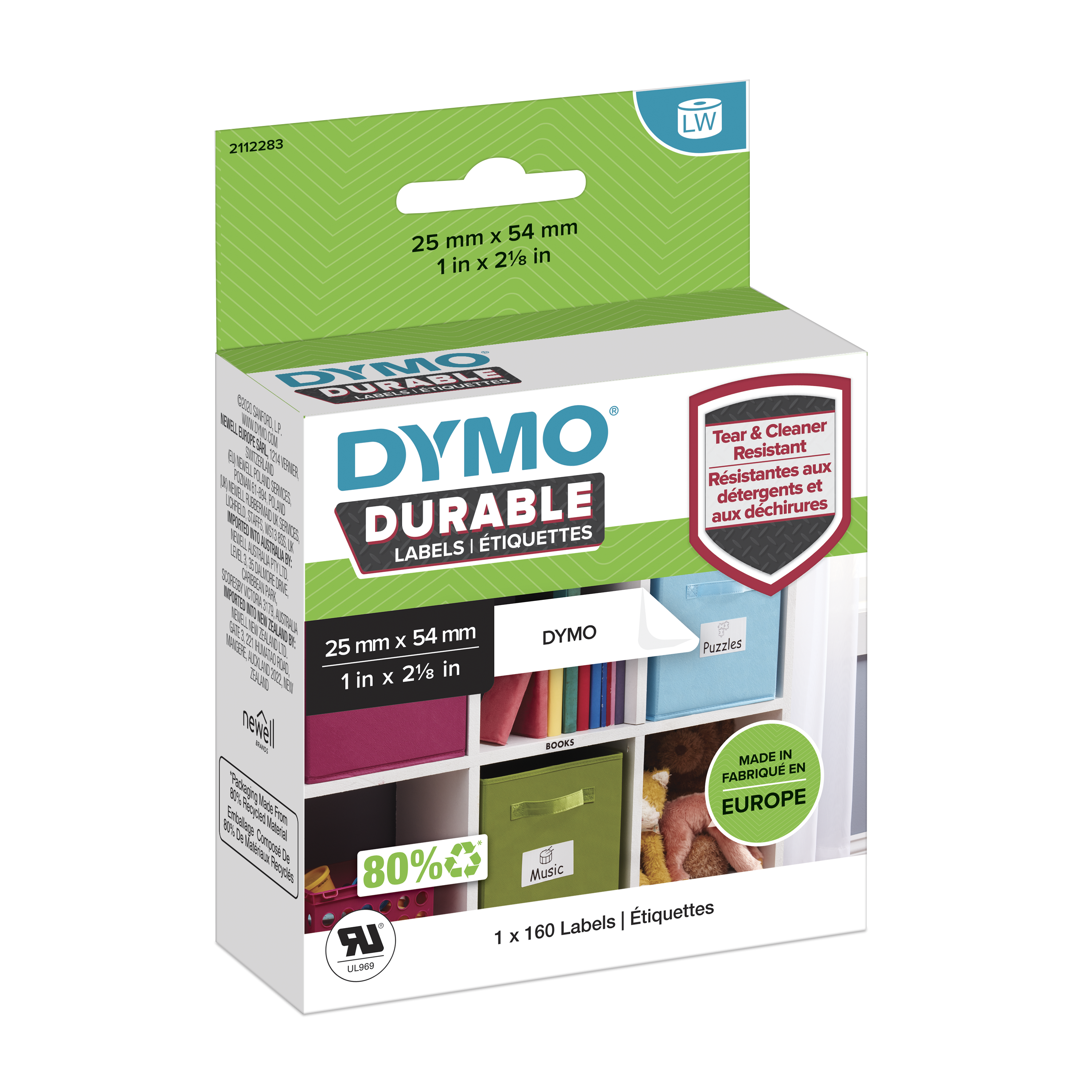 Dymo 2112283 duurzame LabelWriter etiketten 25x54mm