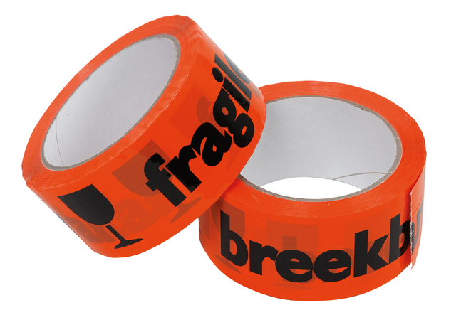 Waarschuwingstape IEZZY breekbaar 50mmx66m oranje/zwart Waarschuwingstape IEZZY breekbaar 50mmx66m oranje/zwart