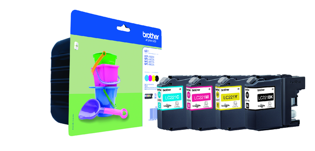 LC221VALBP inkcartridge brother lc-221 zwart + 3 kleuren