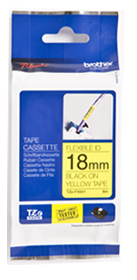 TZe-FX641 18mm Zwart op Geel - flexibel