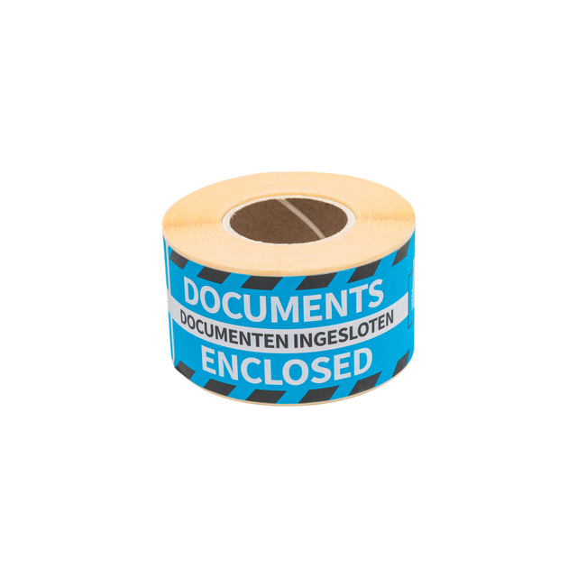 76104 etiket rillprint documents enclosed blauw