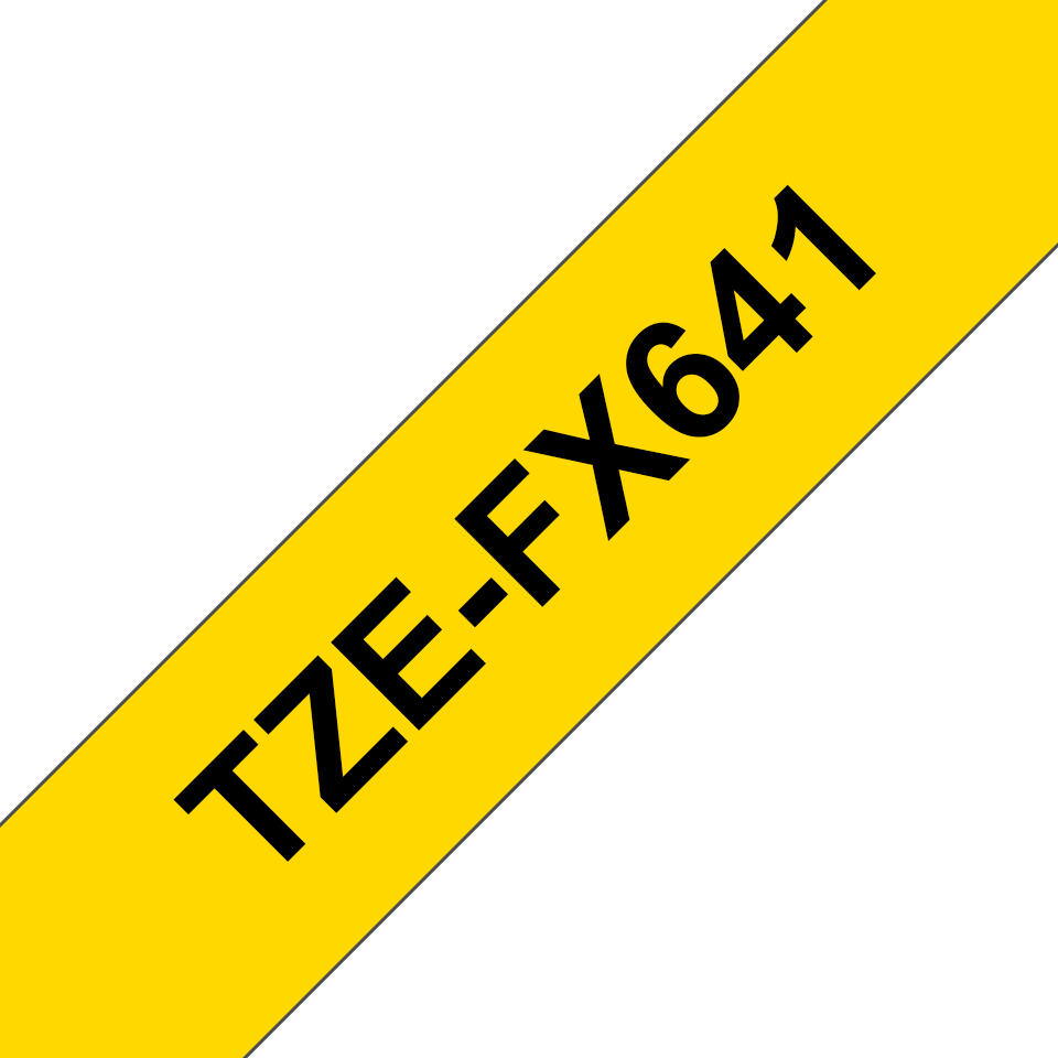 TZe-FX641 18mm Zwart op Geel - flexibel