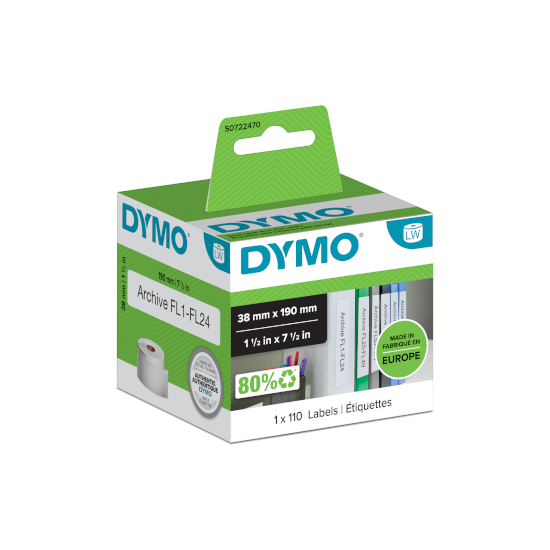 Dymo S0722470 / 99018 38x190mm Smalle ordneretiketten