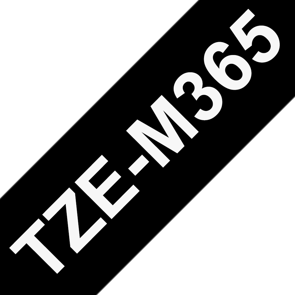 TZE-M365 matte tape, wit op zwart, 36 mm