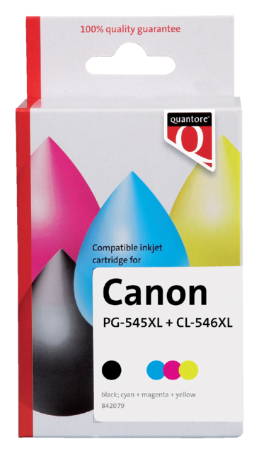 Inktcartridge Quantore alternatief tbv Canon PG-545XL CL-546XL zwart + 3 kleuren Inktcartridge Quantore alternatief tbv Canon PG-545XL CL-546XL zwart + 3 kleuren