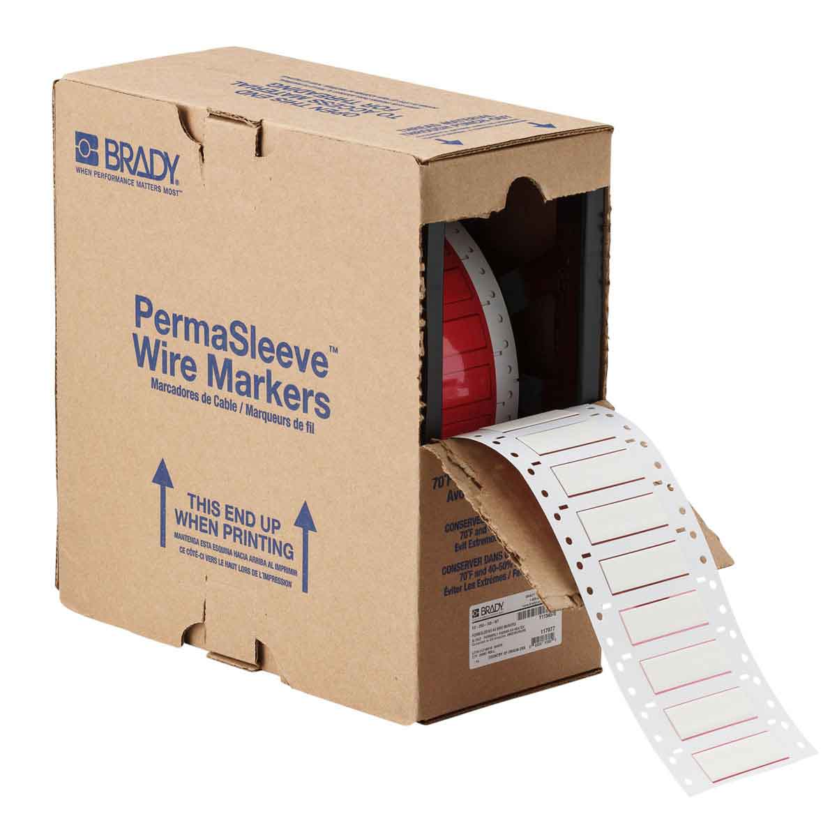 117083-HX-375-2-WT PermaSleeve krimpkousen voor draadmarkering, 50,80 mm (B) x 16,38 mm (H), Wit