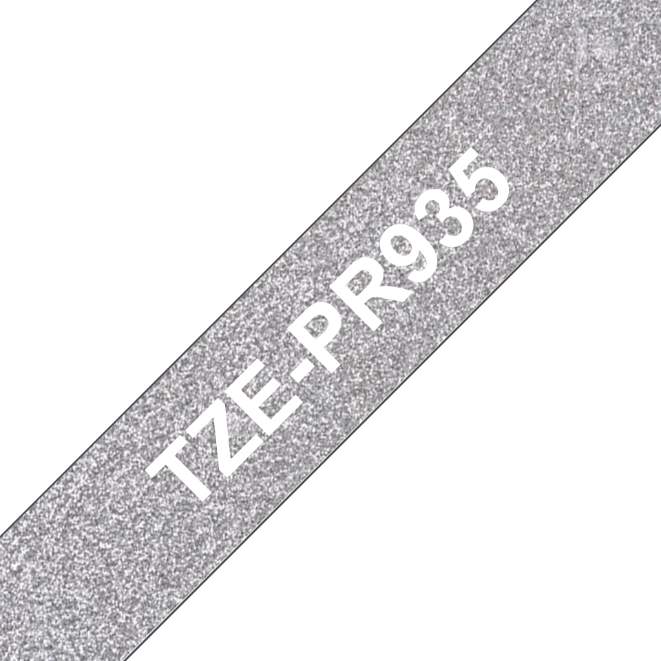 Brother TZe-PR935 Wit op Premium Zilver 12mm
