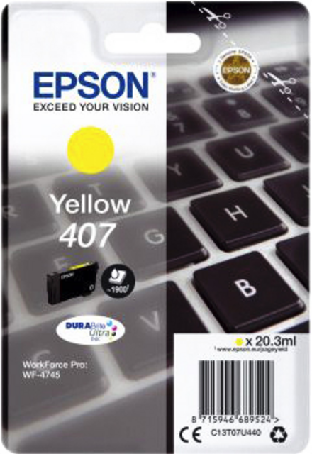 Inktcartridge Epson 407 T07U440 geel Inktcartridge Epson 407 T07U440 geel