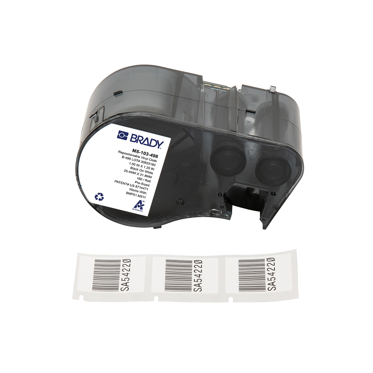 BMP51 M511 herpositioneerbare draad en kabellabels uit vinylweefsel BMP51 M511 herpositioneerbare draad en kabellabels uit vinylweefsel