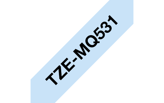 Brother TZE-MQ531 labeltape, zwart op pastel blauw, 12mm x 4m
