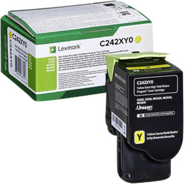 Tonercartridge Lexmark C242XY0 geel Tonercartridge Lexmark C242XY0 geel