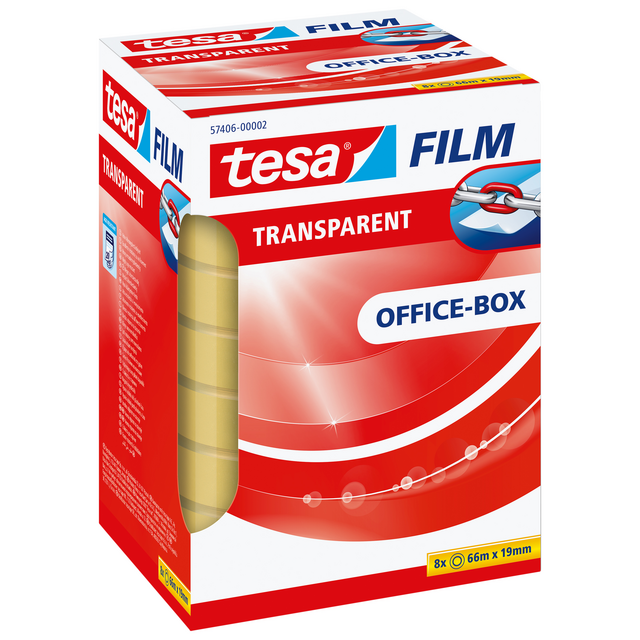 Plakband tesafilm® 66mx19mm Transparant 8 rollen Plakband tesafilm® 66mx19mm Transparant 8 rollen