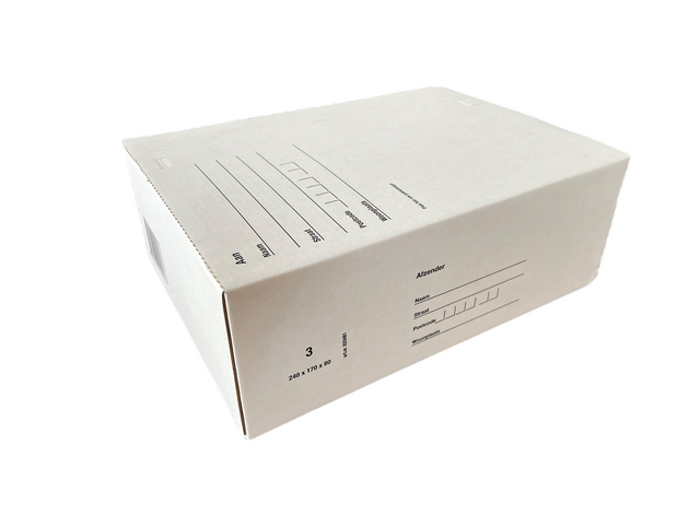 Postpakketbox IEZZY 3 240x170x80mm wit Postpakketbox IEZZY 3 240x170x80mm wit