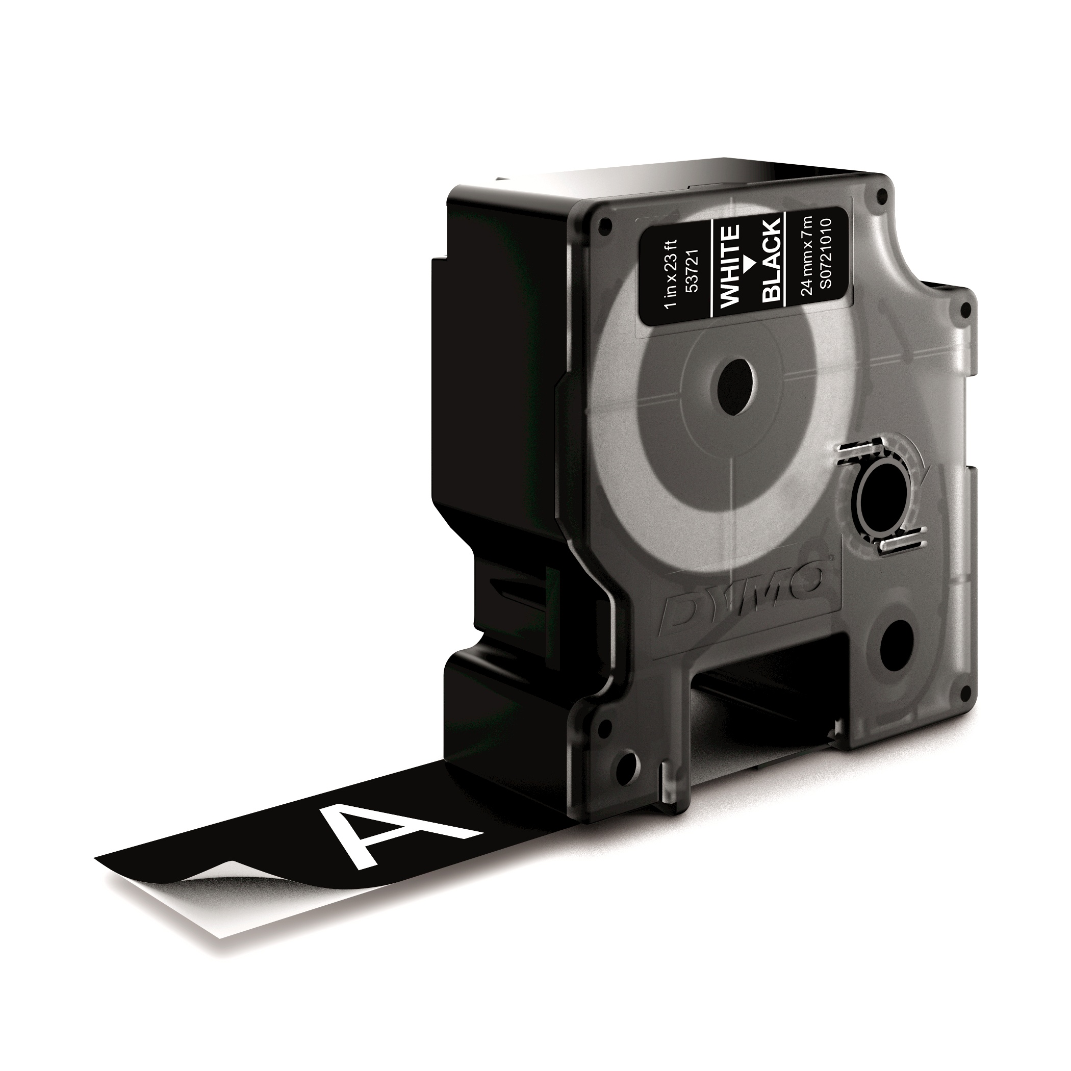 Dymo D1 cassette 24mm wit op zwart Dymo D1 cassette 24mm wit op zwart