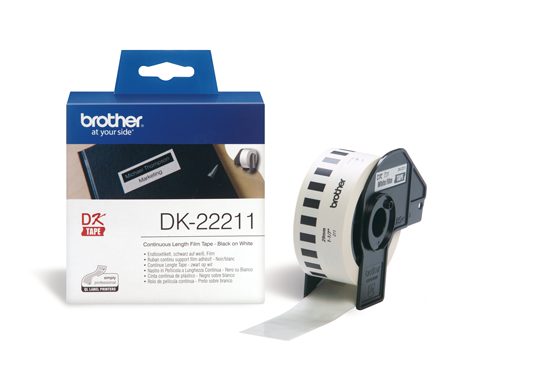 DK-22211 Doorlopende duurzame film 29mm x 15,24m - wit - zelfklevend