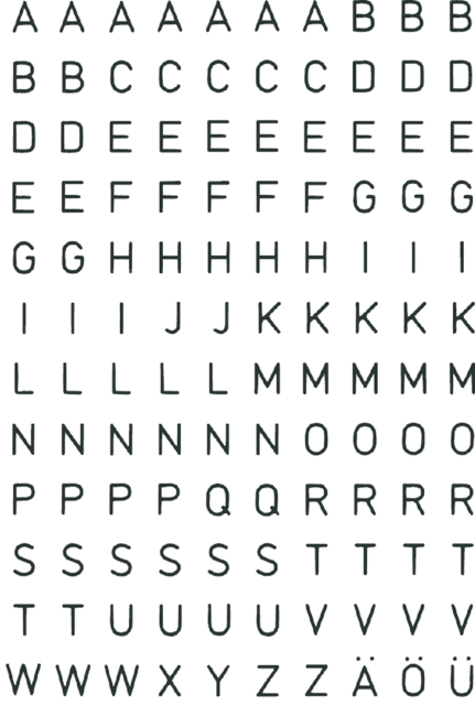 Etiket HERMA 4154 5mm letter A-Z zwart op transparant Etiket HERMA 4154 5mm letter A-Z zwart op transparant