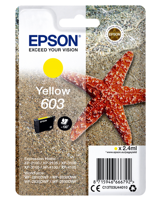 Inktcartridge Epson 603 T03U4 geel Inktcartridge Epson 603 T03U4 geel