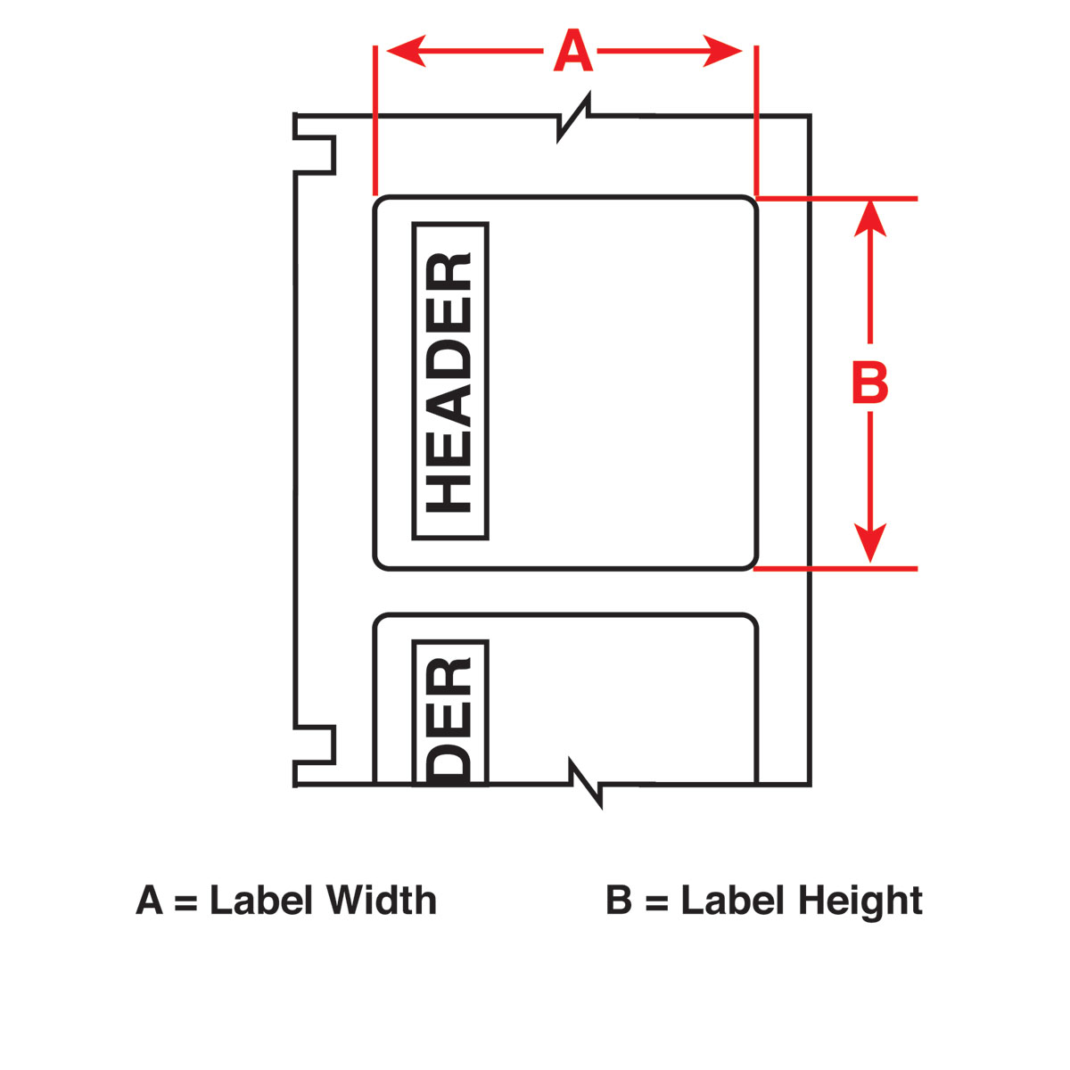 142190-B30-25-595-OSHADA Voorbedrukte en voorgesneden blanco labels voor BBP3x/S3xxx/i3300-printers