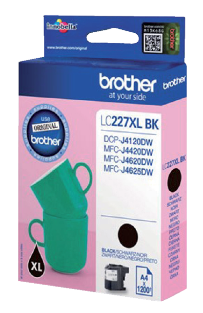 Inktcartridge Brother LC-227XLBK zwart Inktcartridge Brother LC-227XLBK zwart