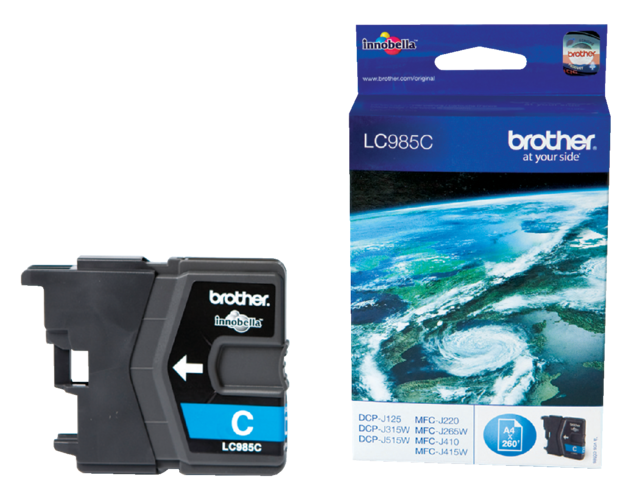 Inktcartridge Brother LC-985C blauw Inktcartridge Brother LC-985C blauw