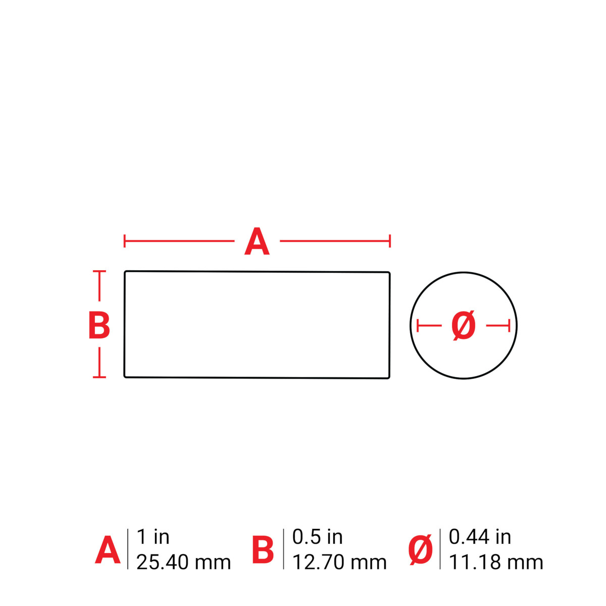 Brady J20-251-7425J Polypropyleenlabels 12.70 mm H x 25.40 mm W x 11.18 mm Dia