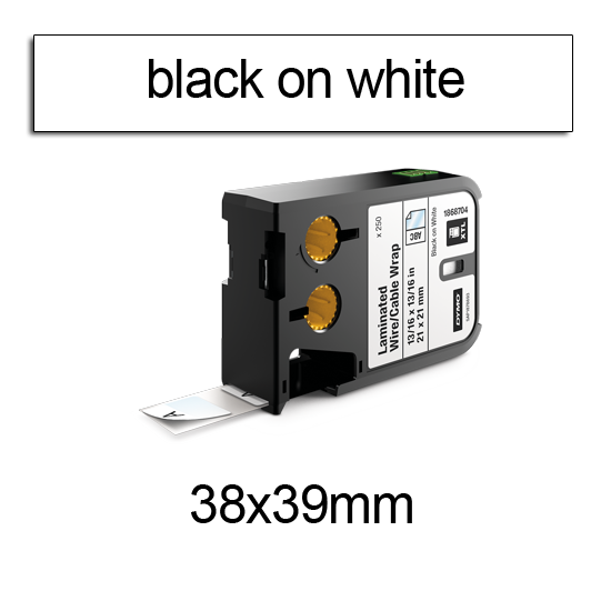 DYMO 1868708 XTL kabelwikkel 38x39mm zwart op wit