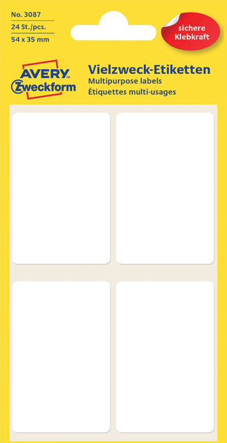 3087 etiket avery zweck 3087 54x35mm 24st