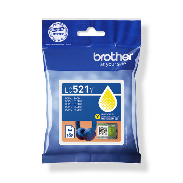 Inktcartridge Brother LC-521Y geel Inktcartridge Brother LC-521Y geel