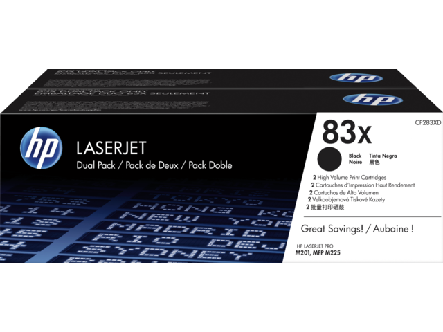 2719533 tonercartridge hp 83x cf283xd 2.2k zwart