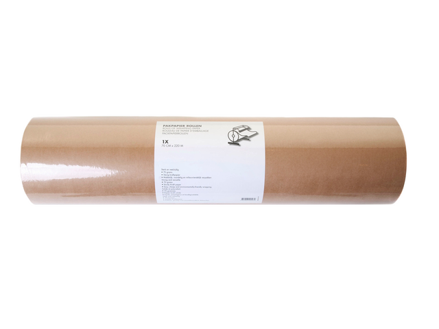 Inpakpapier IEZZY 70gram 70cmx220m kraft bruin Inpakpapier IEZZY 70gram 70cmx220m kraft bruin