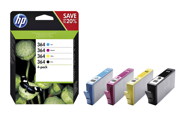 Ink cartridge HP N9J73AE 364 black + 3 colors