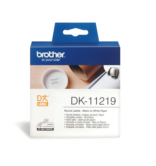 DK-11219 12 mm Ø rond etiket - wit