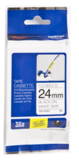 TZe-FX251 24mm zwart op wit - flexibel