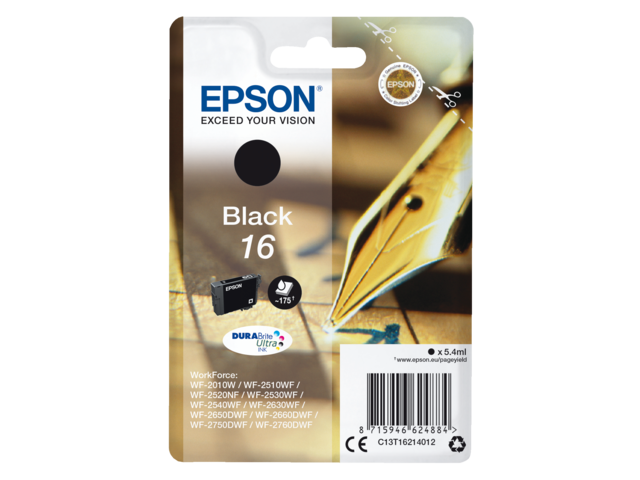Inktcartridge EPSON 16 T1621 zwart
