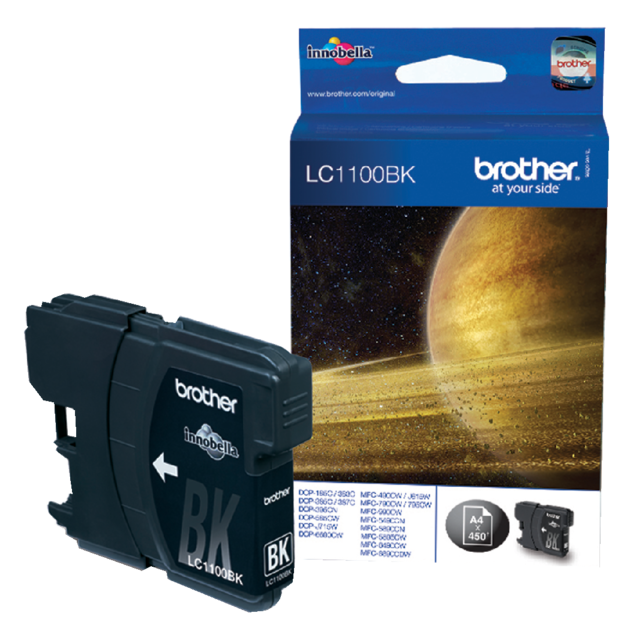 Inktcartridge Brother LC-1100BK zwart Inktcartridge Brother LC-1100BK zwart