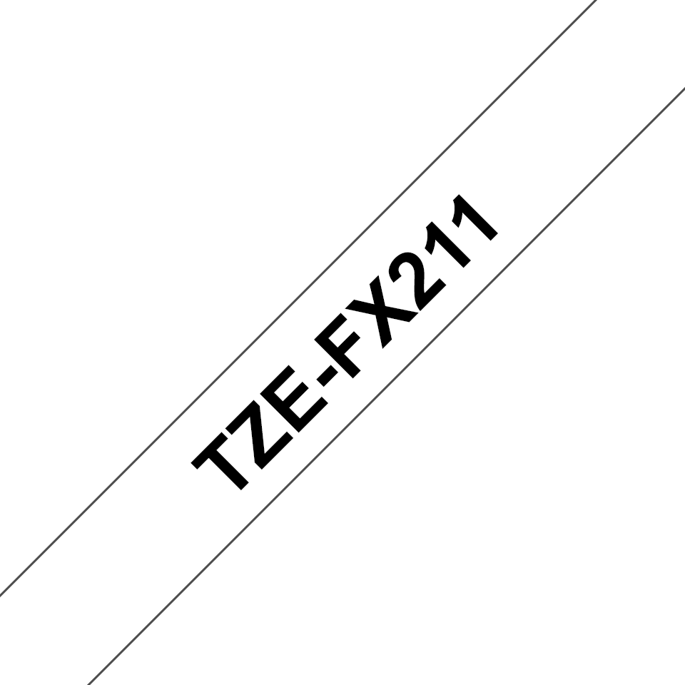 TZe-FX211 6mm Zwart op Wit - flexibel