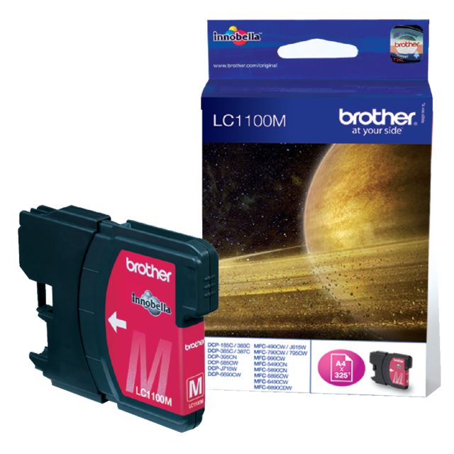 Inktcartridge Brother LC-1100M rood Inktcartridge Brother LC-1100M rood