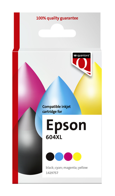 Ink cartridge Quantore alternative tbv Epson 604XL T10H94 black + 3 colors Ink cartridge Quantore alternative tbv Epson 604XL T10H94 black + 3 colors