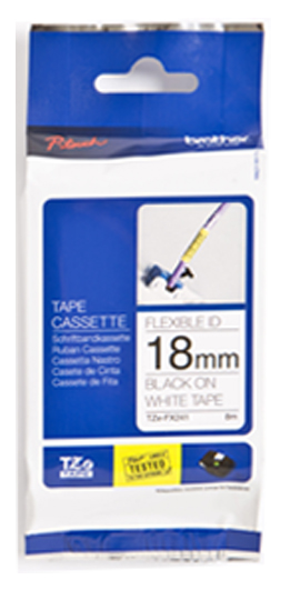 TZe-FX241 18mm zwart op wit - flexibel